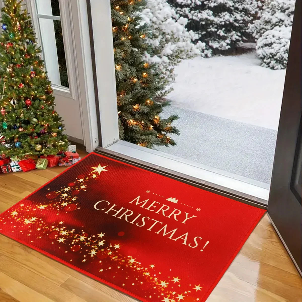 Christmas Floor Mat Outdoor Carpet Christmas Decor for Home 2025 Navidad Natal Santa Claus Door Mat Xmas Ornament New Year 2026