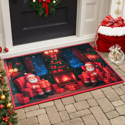 Christmas Floor Mat Outdoor Carpet Christmas Decor for Home 2025 Navidad Natal Santa Claus Door Mat Xmas Ornament New Year 2026