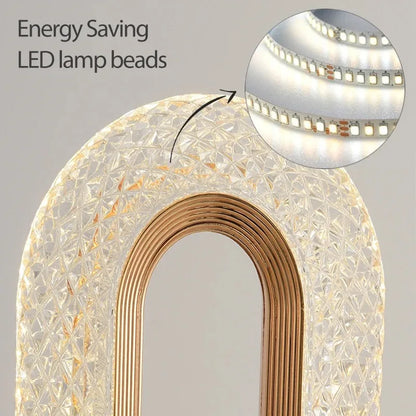 Touch Control 3D Crystal Track Night Light Girls Room Home Decor Aesthetics USB Bedside LED Ambient Table 3D Moon Lamp
