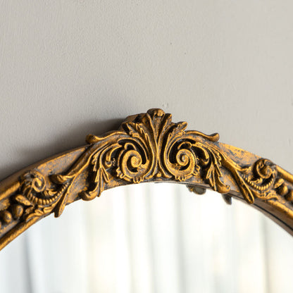 Solid Wood Frame Oval Mirror
