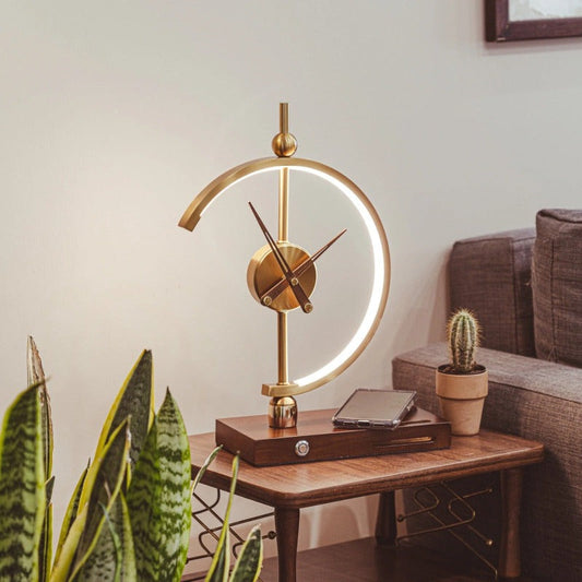 Nagoya LED Table Lamp with Clock Wireless Charging Dimmable Desk Light