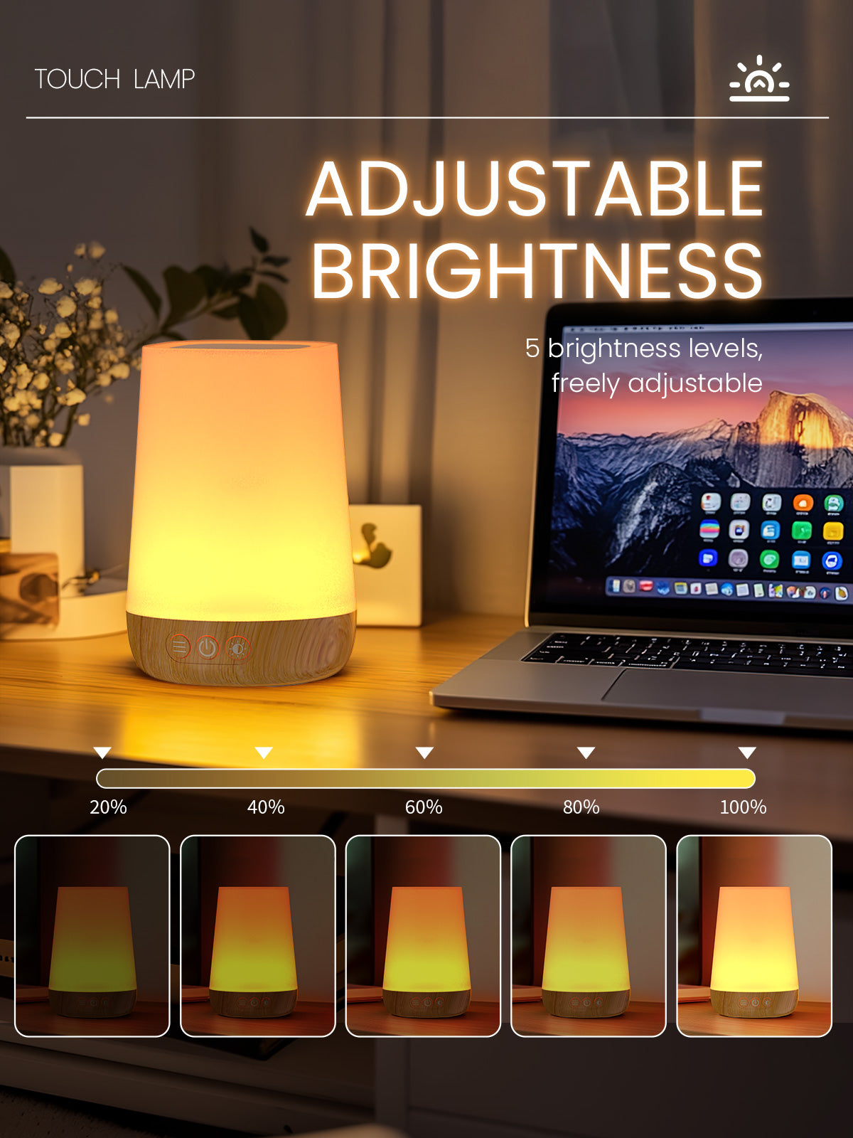 Touch Bedside Table Lamp,4 LIGHTING MODES AVAILABLE,  Rechargeable Desk Lamp, Dimmable Night Light with RGB Color Changing,Portable Lamp for Baby, Bedroom, Living Room