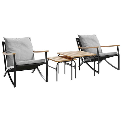 4-piece balcony furniture set with cushions,   garden bench