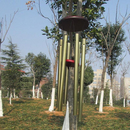 Antique Amazing Grace Wind Chimes Outdoor Large Deep Tone Resonant 6 Memorial Tube Copper Wind Chimes Chapel Bells Wind-chimes Hanging Home Decoration Elegant Chime Soothing Rich Tone for Mom Decent Gift For Housewarming & Christmas