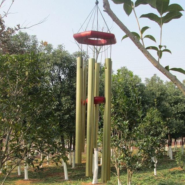 Antique Amazing Grace Wind Chimes Outdoor Large Deep Tone Resonant 6 Memorial Tube Copper Wind Chimes Chapel Bells Wind-chimes Hanging Home Decoration Elegant Chime Soothing Rich Tone for Mom Decent Gift For Housewarming & Christmas