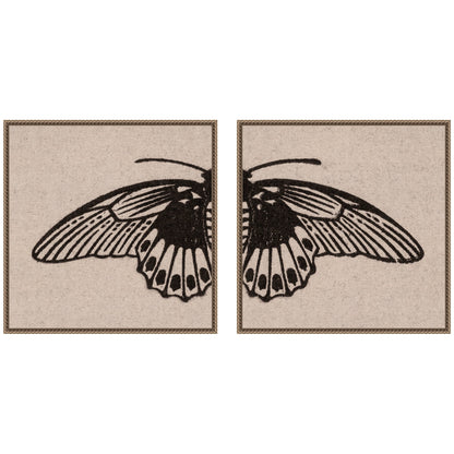Vlinder 1901 Julie de Graag No. 1 & No. 2 2 Piece Framed Canvas Wall Art Set by Nostalgia Prints