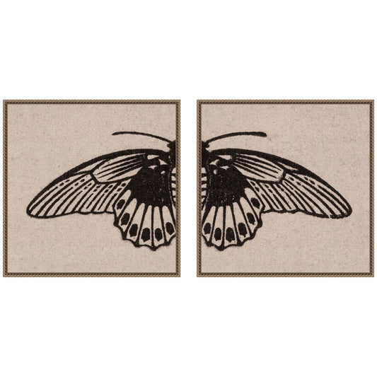 Vlinder 1901 Julie de Graag No. 1 & No. 2 2 Piece Framed Canvas Wall Art Set by Nostalgia Prints