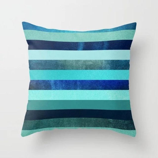 Flower Leaves Pattern Throw Pillow Case Teal Blue Cushion Covers Modern Teal Throw Pillow Covers Ocean Bohemia Decorative Couch Pillow Cases Sea Cotton Linen Decorative Pillowcases