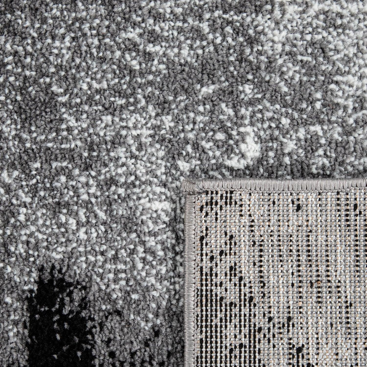 Grey White Area Rug Modern Design with Abstract Paint Effect