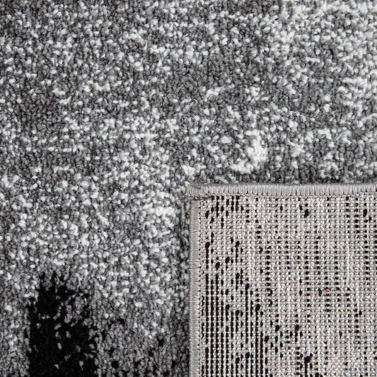 Grey White Area Rug Modern Design with Abstract Paint Effect