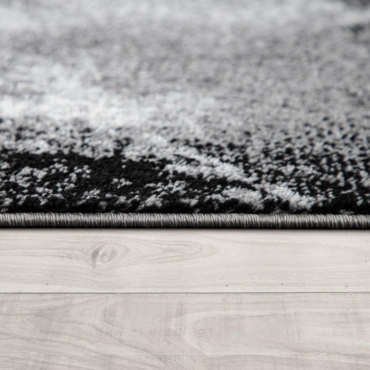 Grey White Area Rug Modern Design with Abstract Paint Effect