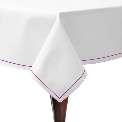 Single Embroidery Border Sateen Poly Cotton Solid Table Cloth