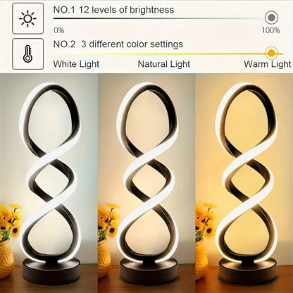 Spiral LED Table Lamp with Push Button Switch