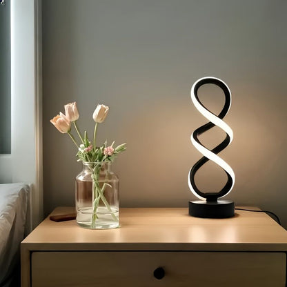 Spiral LED Table Lamp with Push Button Switch