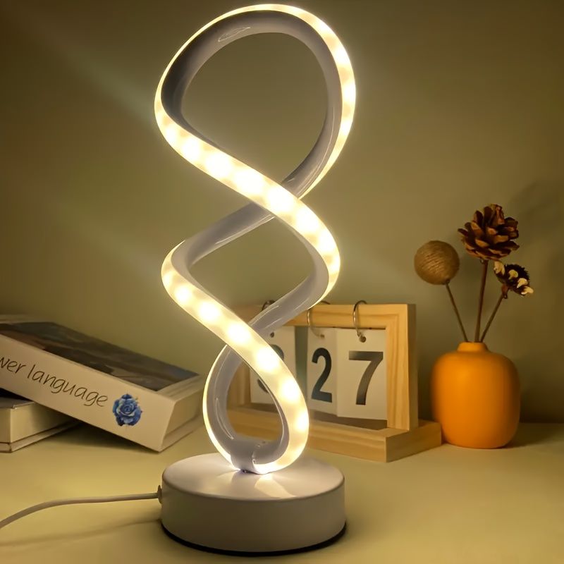 Spiral LED Table Lamp with Push Button Switch