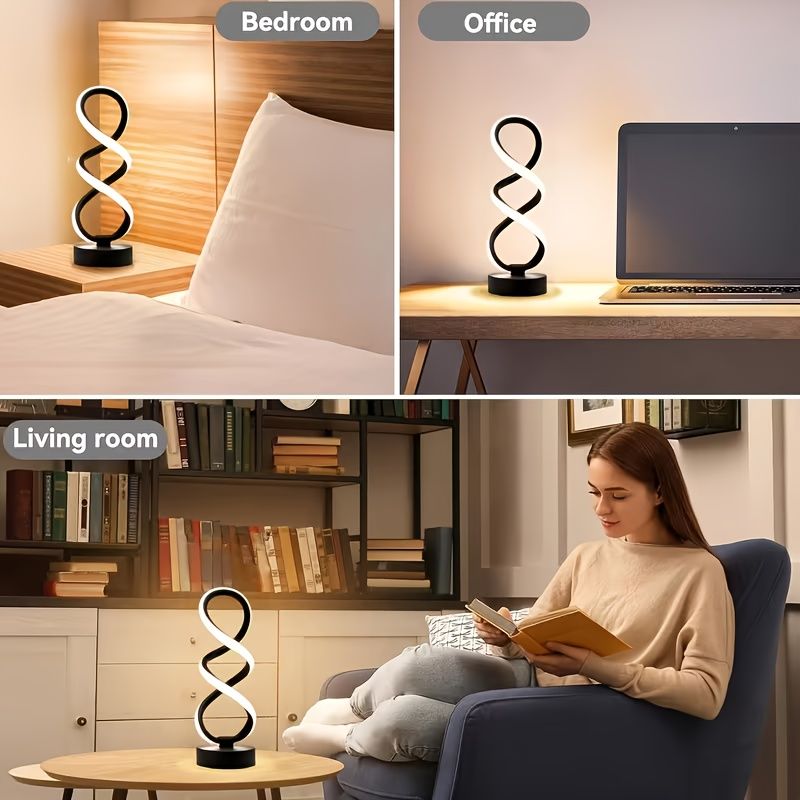 Spiral LED Table Lamp with Push Button Switch