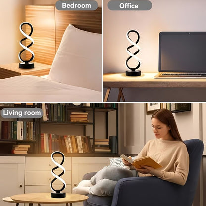 Spiral LED Table Lamp with Push Button Switch