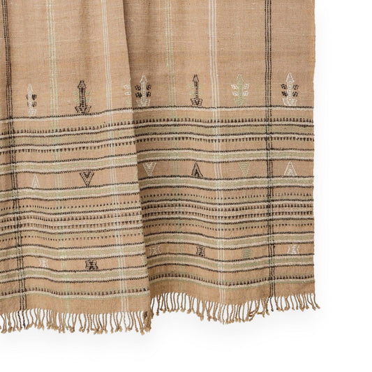 Rust Orange Indian Wool Throw Blanket, Handwoven Sofa Coverlet with Heritage Bedroom Layer - RUBY