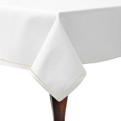 Single Embroidery Border Sateen Poly Cotton Solid Table Cloth
