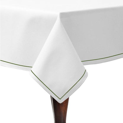 Single Embroidery Border Sateen Poly Cotton Solid Table Cloth