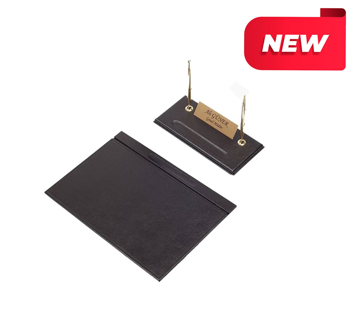 MOOG Leather Desk Set - Blue- 2 PCS