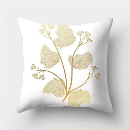 Tropical Leaf Flower Green Yellow Pillowcase Decorative Throw Pillow Case Cushion Cover Gold Stamping Leaves Polyester Cushion Cover Throw Pillow Decorative Cushions Home Decor Pillow Covers
