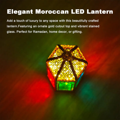 12'' Gold Hexagonal  Moroccan Candle Lantern