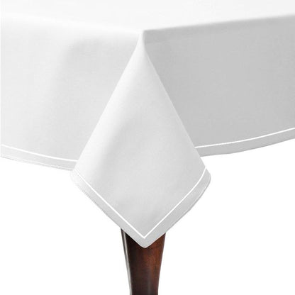 Single Embroidery Border Sateen Poly Cotton Solid Table Cloth