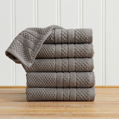 100% Cotton Checkered Jacquard Bath Towel Set - Giuliana Collection